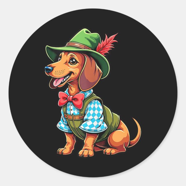 Adesivo Redondo Cute Dachshund Sausing Cachorro Alemão Tanque Top_ (Frente)