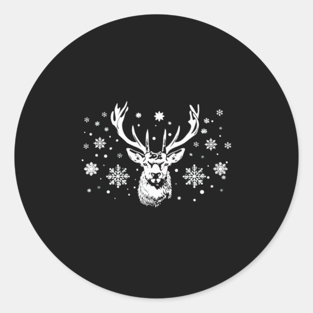Adesivo Redondo Cute Deer Merry Xmas Merry Christmas Happy New Yea (Frente)