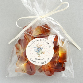 Adesivo Redondo Cute Duck Baby Shower Thank You Favor