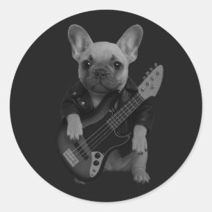 Adesivo Redondo Cute engraçado French Bulldog Baixo Rocker Calças