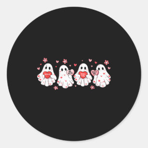 Adesivo Redondo Cute Fantasma Amor Corações Dia dos Namorados Mulh