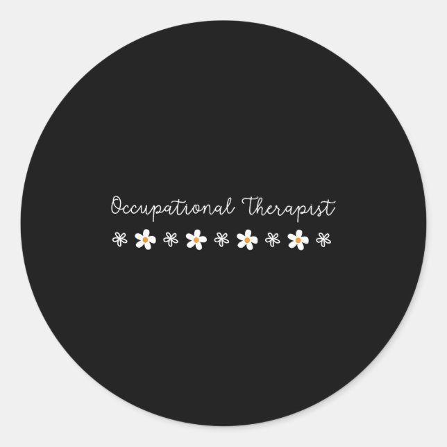 Adesivo Redondo Cute Floral Daisy Occupational Therapy Therast Ot  (Frente)