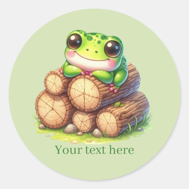 Adesivo Redondo Cute frog lovers customizable (Frente)