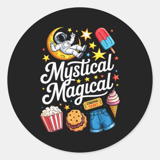 Adesivo Redondo Cute Funny Astronaut Cookies Kids Boy Toddler Girl (Frente)