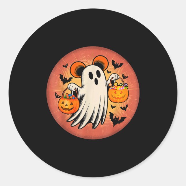 Adesivo Redondo Cute Ghost Halloween Candy Halloween Soky Season G (Frente)