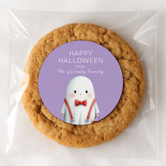 Adesivo Redondo Cute Ghost Halloween Favor