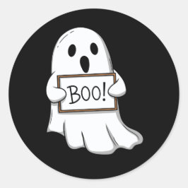 Adesivo Redondo Cute Ghostly BOO Fun