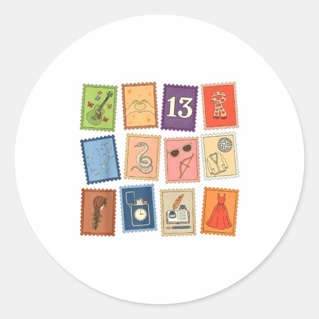 Adesivo Redondo Cute Girly Christmas Pajama Music Album Stamp Aest (Frente)