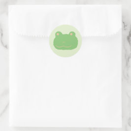 Adesivo Redondo  Cute  Green Frog Illustration Classic Round Stick
