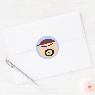 Adesivo Redondo Cute Grumpy Man Circle Sticker