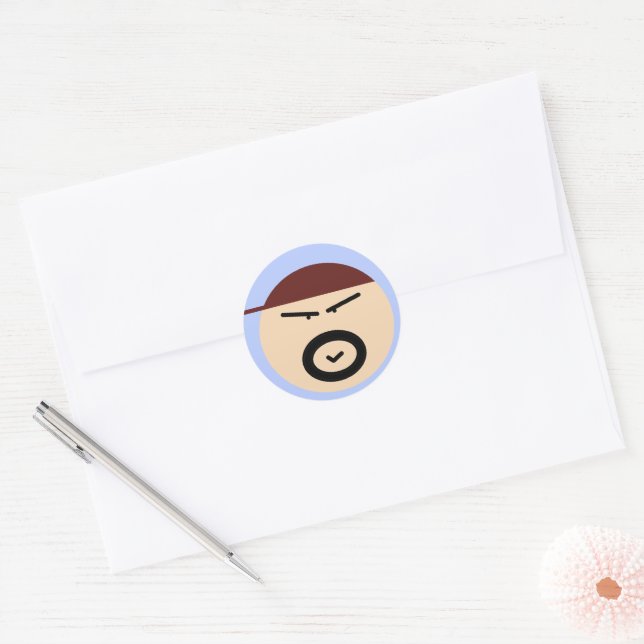 Adesivo Redondo Cute Grumpy Man Circle Sticker (Envelope)