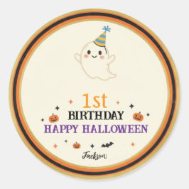 Adesivo Redondo Cute Halloween 1st Birthday Personalized gifts