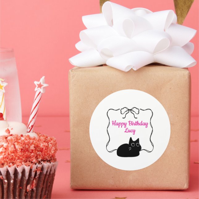 Adesivo Redondo Cute Happy Birthday (Festa)