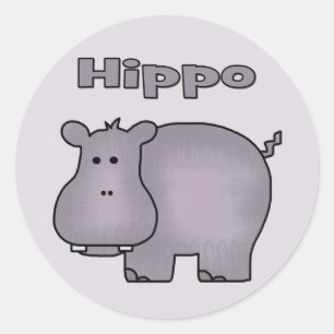 Adesivo Redondo Cute Hippo