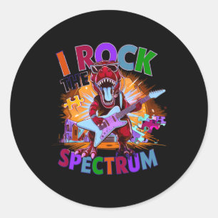 Adesivo Redondo Cute I Rock The Spectrum Autism Mãe Motivou Um