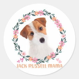 Adesivo Redondo Cute Jack Russell Terrier - Jack Russell Mama