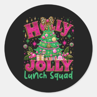 Adesivo Redondo Cute Jolly Lunch Squad Funny Lunch Lady Christmas 