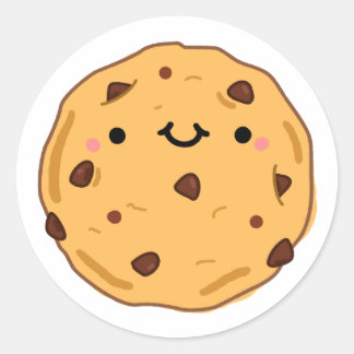 Adesivo Redondo Cute Kawaii Cookie