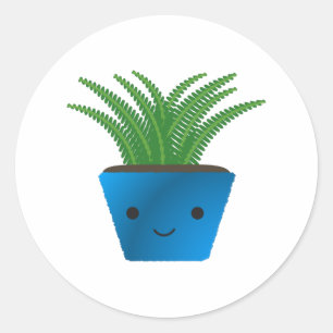 Adesivo Redondo Cute kawaii Fern