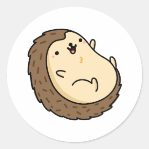 Adesivo Redondo Cute Kawaii Hedgehog