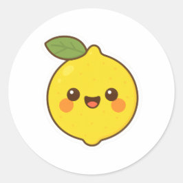 Adesivo Redondo Cute Kawaii Lemon