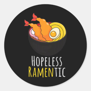 Adesivo Redondo Cute Kawaii Ramen Noodles Ramentic sem esperança