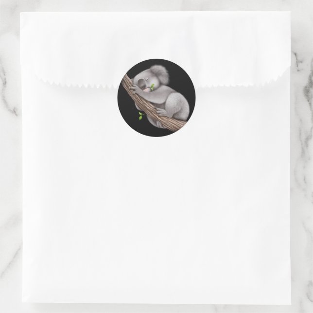 Adesivo Redondo Cute Koala Bear (Bolsa)