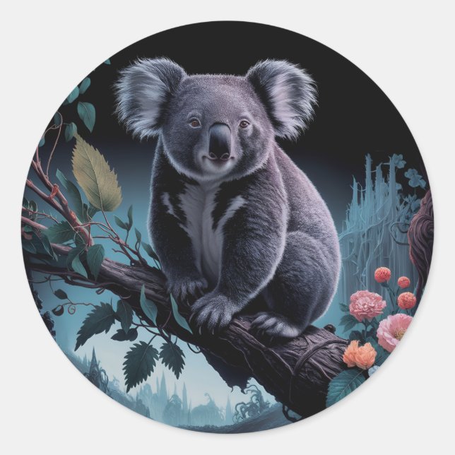 ADESIVO REDONDO CUTE KOALA BEAR STICKER (Frente)