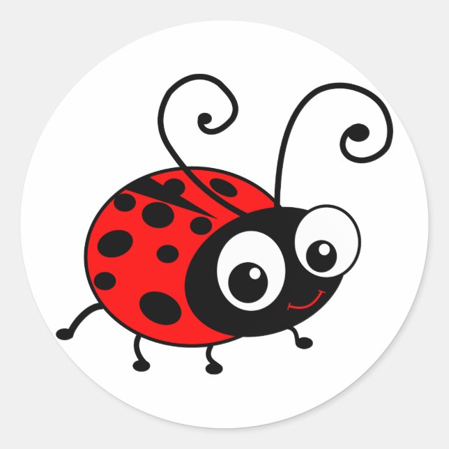 Adesivo Redondo Cute Ladybug (Frente)