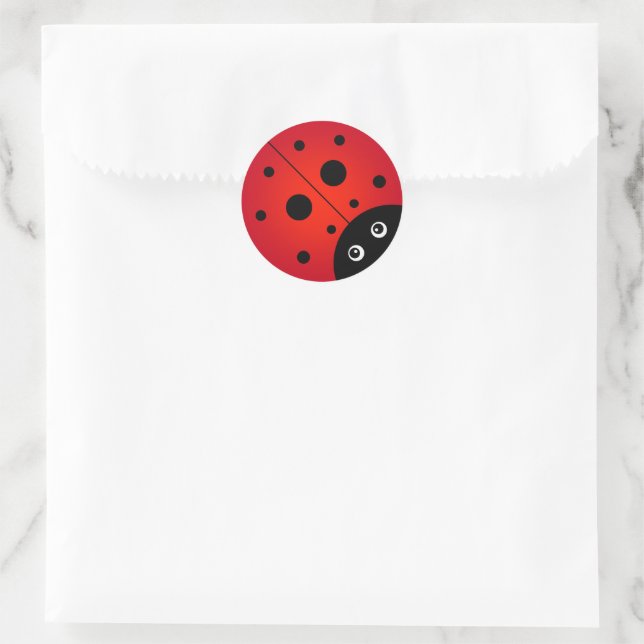 Adesivo Redondo Cute Ladybug (Bolsa)