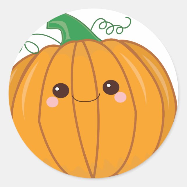 Adesivo Redondo Cute Lil Pumpkin (Frente)