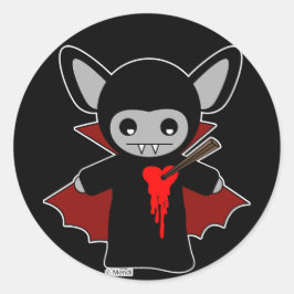 Adesivo Redondo Cute Lil Vampire Bat