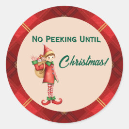 Adesivo Redondo Cute Little Elves - Personalized Christmas 
