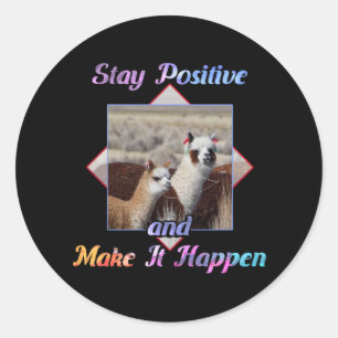Adesivo Redondo Cute Llama Lover Fica Positivo