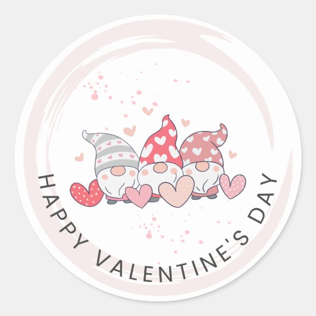 Adesivo Redondo Cute Love Sticker for Valentine’s Day (Frente)