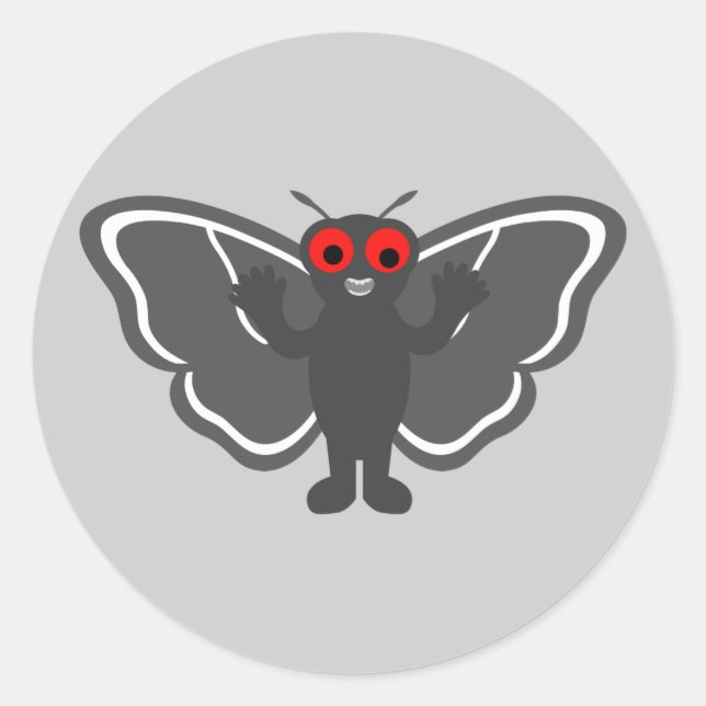 Adesivo Redondo Cute Mothman (Frente)