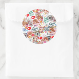 Adesivo Redondo Cute Motivational – Positive Quote Kawaii 