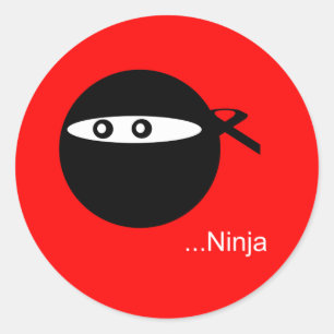 Adesivo Redondo Cute Ninja