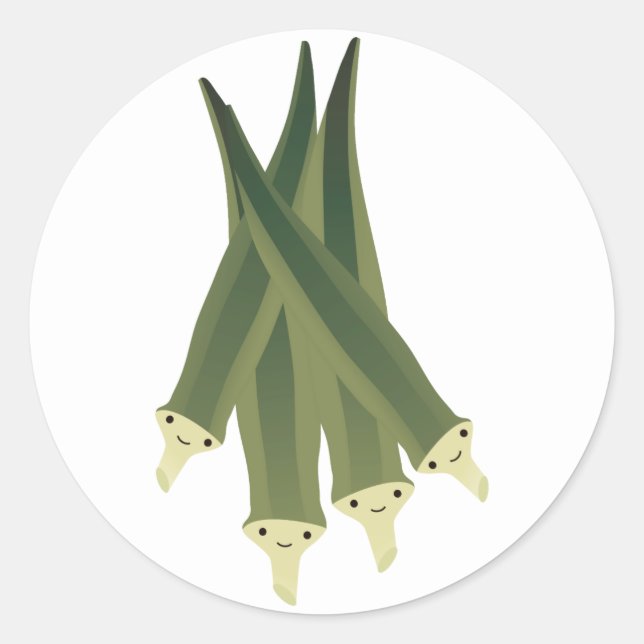 Adesivo Redondo Cute Okra (Frente)