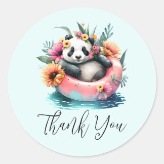 Adesivo Redondo Cute Panda Chilta em um tubo interno