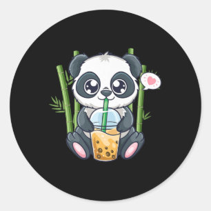Adesivo Redondo Cute Panda Kawaii Anime Otaku Japonês Bubble Boba