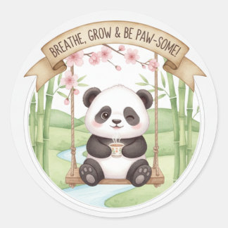 Adesivo Redondo Cute Panda Sticker
