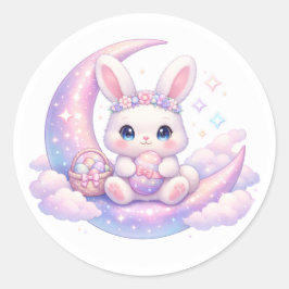 Adesivo Redondo Cute Pastel Easter Bunny Sticker – Celestial Moon 