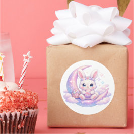 Adesivo Redondo Cute Pastel Easter Bunny Sticker – Celestial Moon 