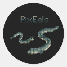 Cute "PixEels" Pixelated Eels Graphic