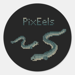 Adesivo Redondo Cute "PixEels" Pixelated Eels Graphic