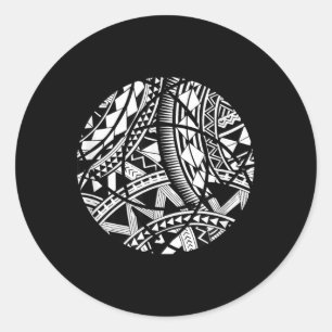 Adesivo Redondo Cute Polynésia Tatto Tribal Havaiana Samoan - Gi