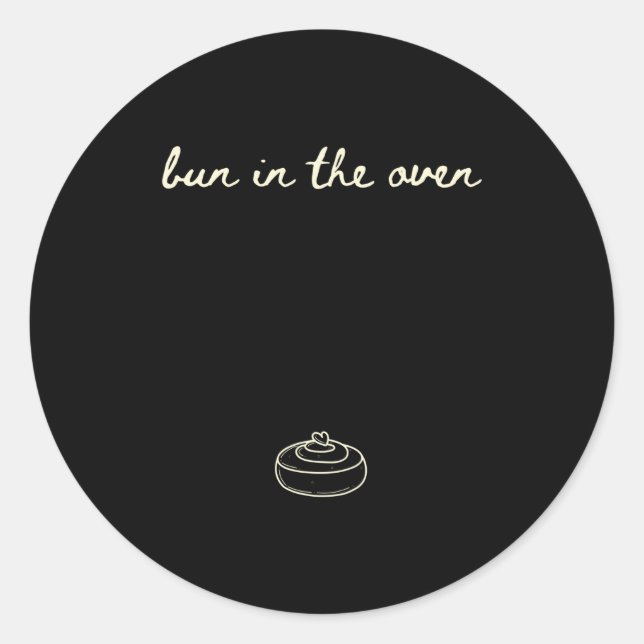 Adesivo Redondo Cute Pregnancy Reveal Announcement Tee, Bun In The (Frente)