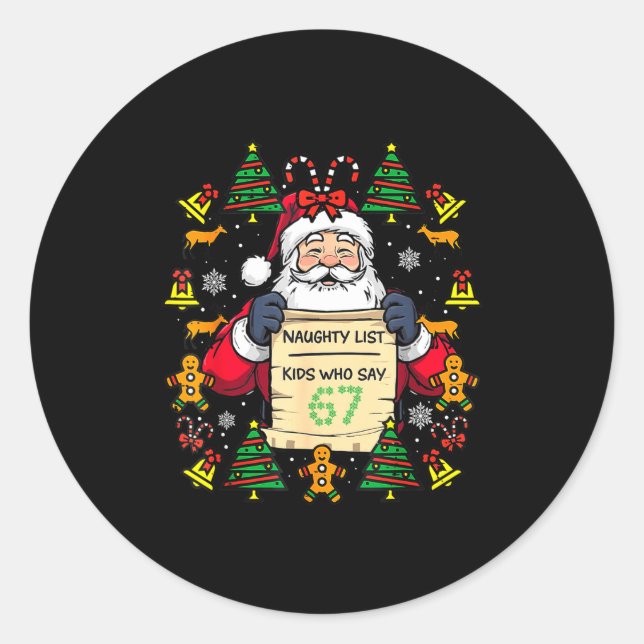 Adesivo Redondo Cute Preppy Christmas,reindeer Brushstrokes Funny  (Frente)