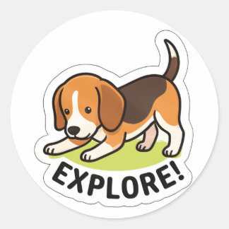 Adesivo Redondo Cute Puppy Adventure Sticker